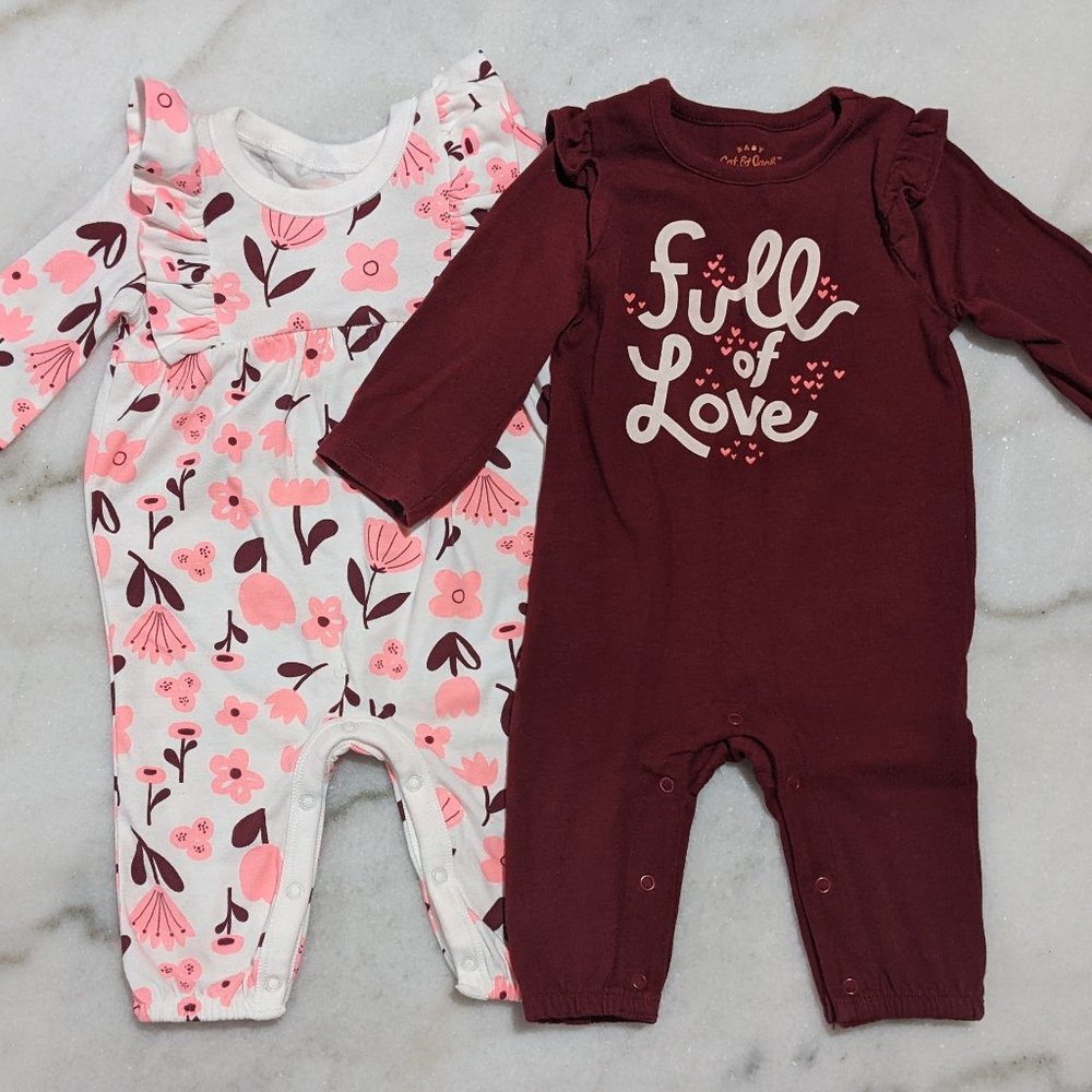Baby Girls 'Full of Love' Romper set - Cat & Jack size 0-3M